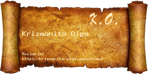 Krizmanits Olga névjegykártya