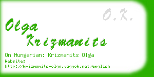 olga krizmanits business card